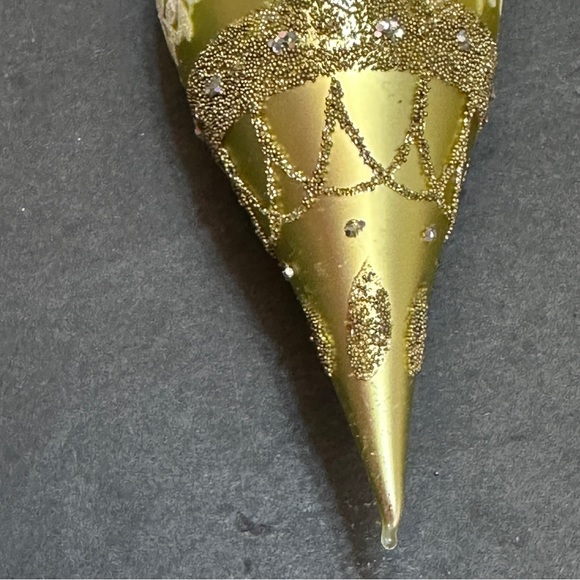 John Toole Icicle Shaped Gold Glass Christmas Ornament - Picture 8 of 11